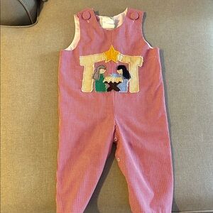 Red Gingham Kids Nativity Christmas Longall JonJon